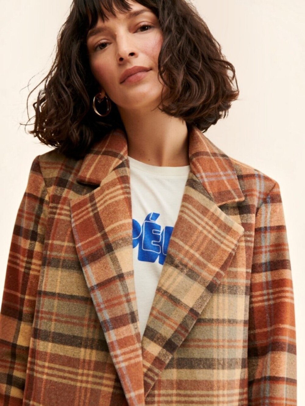 Free People Mari Plaid Blazer Coat In Winter Wheat L, Autumn Style, Oversized - Picture 3 of 16